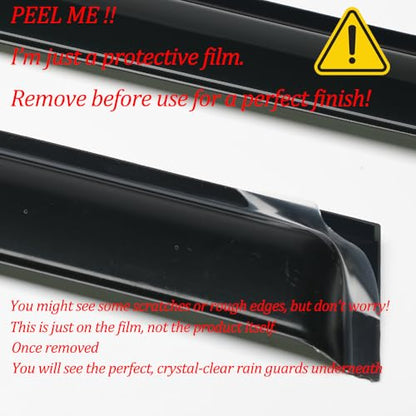 4pcs Side Wind Deflector fit for 2005-2012 Nissan Pathfinder,Out-Channel Tape On Sun Rain Guards, Dark Smoke Nice Looking Window Visor 94512 - size: 2005-2012 Pathfinder