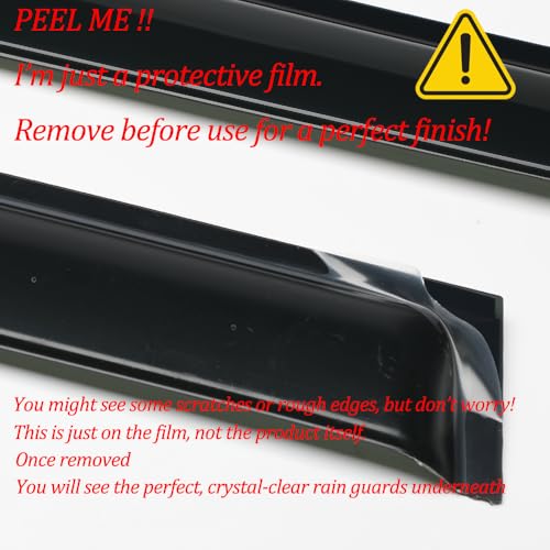 Waterproof Sunproof Side Window Visors Rain Guards fit for 2014-2018 Chevrolet Silverado/GMC Sierra 1500/2500HD/3500HD Double Cab, 4pcs New Protective Replacements Wind Deflectors Set 94528 - size: 14-18 Double/Extend Cab（Half Rear Door)