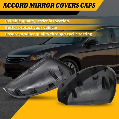 2PCS Front Driver and Passenger Side Black Rearview Mirror Caps Compatible with Accord 2008 2009 2010 2011 2012 2013