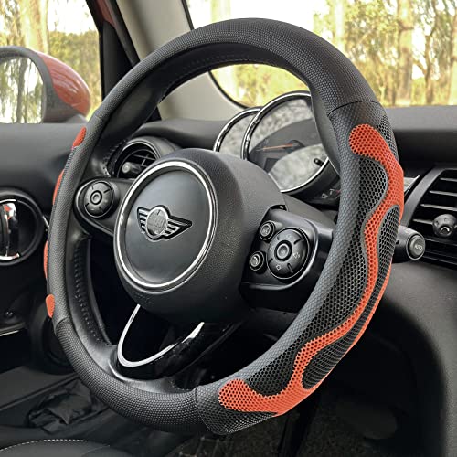 PINCTROT Comfy Grip Steering Wheel Cover, Anti-Slip Design, Universal 14.5-15 Inch(Silicone Orange) - color: 7.Orange, size: Medium(Standard) Size[14 1/2''-15'']