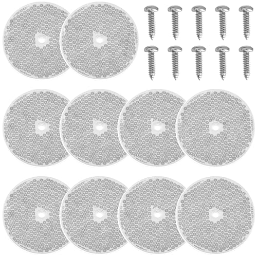 smseace 10Pack White Round Reflectors with 10pcs Stainless Steel Screw Used for Mailboxes,Driveway,Tunnels,Post,Cars,Trailer Reflector - color: white, size: Round-10pcs