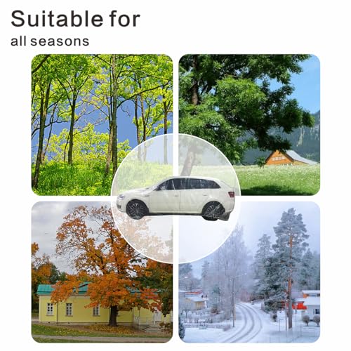 Clear Plastic Car Cover, 4 Pack Universal 12.5 x 21.7ft Disposable Full Car Cover with Elastic Band for Sedan Outdoor Snow Rain Dust Weather