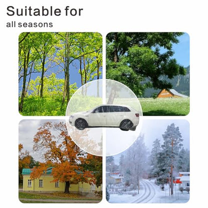 Clear Plastic Car Cover, 4 Pack Universal 12.5 x 21.7ft Disposable Full Car Cover with Elastic Band for Sedan Outdoor Snow Rain Dust Weather