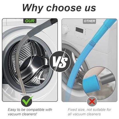Upgraded Dryer Vent Cleaner Kit: Universal Vacuum Hose Attachment for Lint Removal Fits All Vacuums Cleaner Dryer Cleaning Tools for Clogged Ducts (Grey) - color: Gray