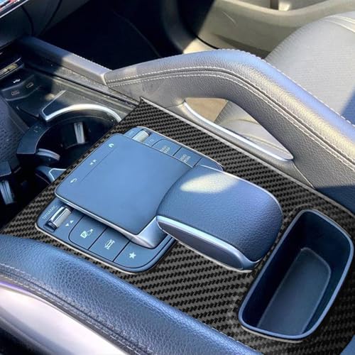 NVCNX Carbon Fiber Accessories for Mercedes Benz GLE 350 450 450e 2020-2026 2021 2022 2023 2024 2025 Center Console Gear Shift Panel Cover Interior Trim Overlay Sticker Decal 1PC with Pointed Ends - color: Center Console Gear Shift Panel Trim A1