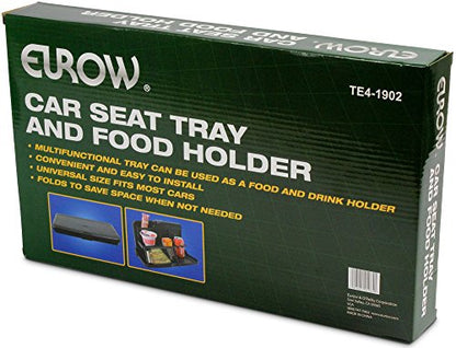 Eurow Car Backseat Travel Tray with Dual Cup Holders, Snack and Meal Storage, Phone Slot, Hooks, Easy-Clean Surface, Fits Most Vehicles, Installs in Seconds, Ideal for Kids and Road Trips (Pack of 2) - size: universal (Pack of 2)