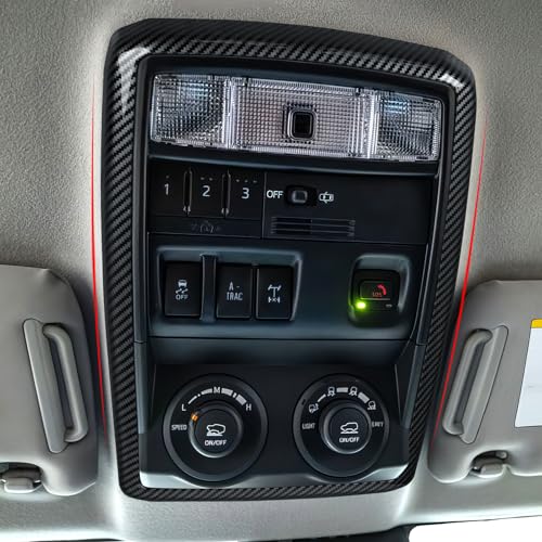 Car Carbon Fiber Decal Reading Light A ABS Sticker Cover Interior Trim Accessories for Toyota 4Runner SUV 2010-2025 Black - color: Reading Light a