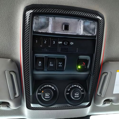 Car Carbon Fiber Decal Reading Light A ABS Sticker Cover Interior Trim Accessories for Toyota 4Runner SUV 2010-2025 Black - color: Reading Light a