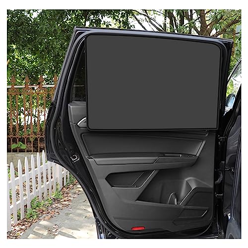 Kewucn Car Window Sun Shade, 2PCS Auto Front and Rear Windshield Curtains with Magnetic, UV Rays Protection&Sun Heat Block Car Window Covers, Universal Privacy Sunshades for Cars (Black-Back Window) - color: Black-Back Window