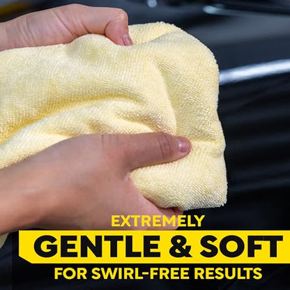 Meguiar's Supreme Shine Microfiber Towels for Cars, Absorbent Ultra-Plush Car Microfiber Towel Set for Effectively Removing Car Care Products Without Leaving Swirls, 3 Pack - size: 3 Microfiber Towels (Pack of 1)