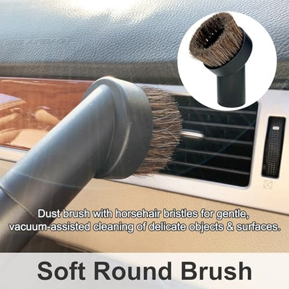 Shop Vac Car Detailing Attachments (Soft Horsehair Dusting Brush Long Crevice Tool Nozzle Hose Adapter) for 1-1/4" 1-3/8" 2-1/2" Shopvac Wet Dry Vacuum Cleaner (Car Interior Kit B) - style: Car Kit B