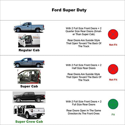 Window Visors Rain Guards Side Wind Deflectors for 2015-2025 F-150 Crew Cab, 2017-2025 F-250 F-350 F-450 Super Duty (SuperCrew/Crew) Cab, Vent Guard Shade Sun 94975 4-Pieces Set - size: 2015-2024 F150 Crew cab