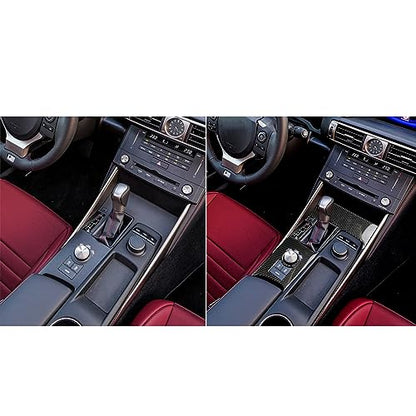NVCNX Car Center Console Gear Shift Panel Cover Decal Compatible with Lexus IS250 2014 2015 / IS200t 2016 2017 / IS300 2016-2020 / IS350 2014-2020 Carbon Fiber Interior Trim Accessories Black - A - color: Gear Shift Panel - a