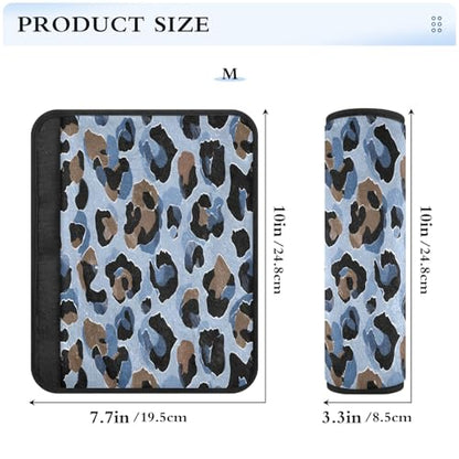 Bolaz Light Blue Leopard Cheetah Car Seat Strap Pads Seatbelt Covers Cushion Shoulder Strap Pads for Adults Soft 2Pcs - color: Light Blue Leopard cheetah, size: Medium