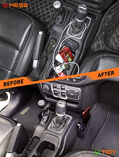 Savadicar GT-2 Shifter Storage Box with Microfibers, Gear Shift Side Tray, Center Console Organizer for 2018-2025 Jeep Wrangler JL JLU 4XE & Gladiator JT, Interior Accessories, Black,1 PC - size: Microfiber, style: No Pattern