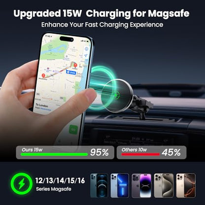 Kaishengyuan Magnetic Phone Mount with Wireless Charging for Ram Truck 2013-2018, Dash Mount Cell Phone Holder Compatible with RAM 1500/2500/3500 & 2019+ Classic 360° Rotation Smartphone Cradles - style: Wireless Charge