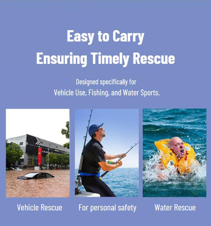 Life-Saving Car Escape Tool: 5-Second Auto Inflate Lifebuoy & Window Breaker for Vehicle Flooding & Accidents (Patent Design) - color: Orange