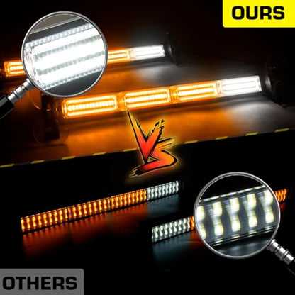 2x17.7 Traffic Advisor Strobe Light Bar Strobe Lights w/Remote Control, Emergency Warning Flashing Safety Windshield Lights for Construction Vehicles Snow Plow Tow Trucks, Amber - color: #04 Amber
