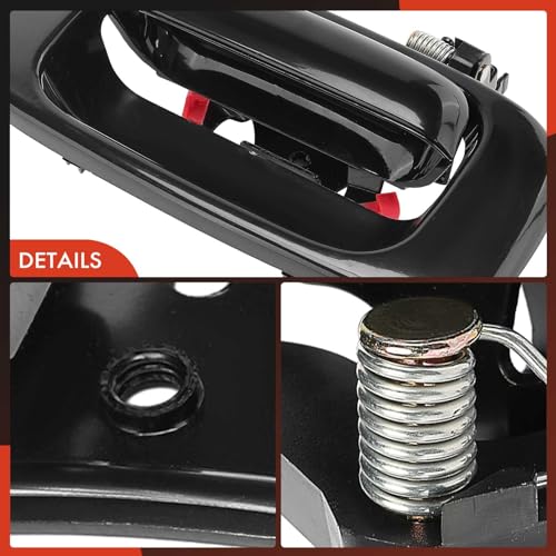 A-Premium - Smooth Black Tailgate Handle Latch and Bezel Trim with Rod Clips - Compatible with Chevy & GMC Models - Silverado Sierra 1500 2500 3500-1999-2007 - Replace# 15997911, 15228539, 15228541 - color: Smooth Black, size: Tailgate Handle & Bezel
