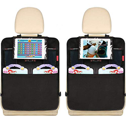 Kaiphy Car Backseat Organizer Premium Quality Car Kick Mats with 10" Tablet Holder - Extra Large Pocket- Sturdy Top 2Pack