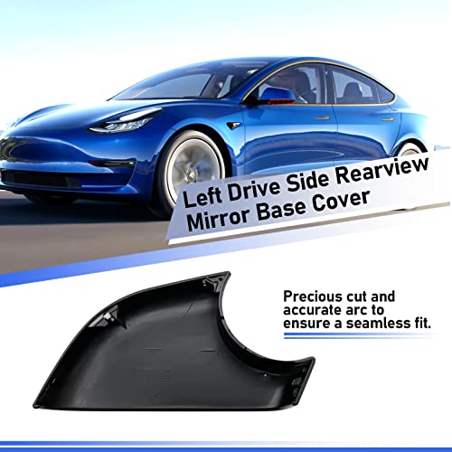 Jaronx Compatible with Tesla Model 3 Mirror Lower Cover 2017-2025,Left Drive Side Rearview Mirror Base Bottom Cover Trim Replacement for Tesla Model 3 Accessories(Left) - size: Left Side Black, style: Model 3