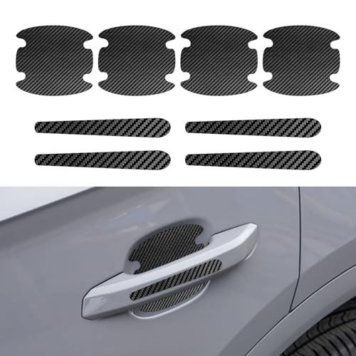 8PCS Car Door Handle Scratch Protectors, Car Door Handle Stickers, Carbon Fiber Texture Anti-Scratches Bowl Sticker, Car Door Handle Paint Guard Cover Universal for Most Car, Truck (Black) - color: Black