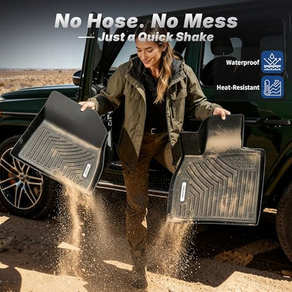 OEDRO Floor Mats Fit for 2019-2026 Chevrolet Silverado GMC Sierra 1500 & 2020-2026 2500HD 3500HD Crew Cab Bench Seat, All-Weather Protection Floor Liners, TPE Material Car Mats, Black - style: Bench Seat| Crew Cab| w/ underseat storage