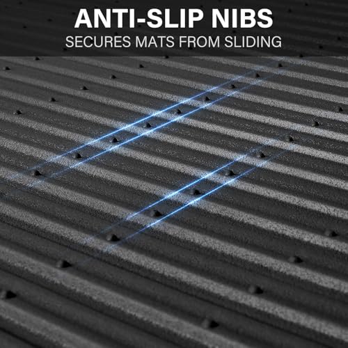 CAR PASS Rubber Floor Mats, All Weather Full Set 4-Piece, Waterproof Automotive Mats Trim to Fit Most Cars Sedans SUVs Vans, Heavy Duty Anti-Slip Easy Clean, All Black - color: Black