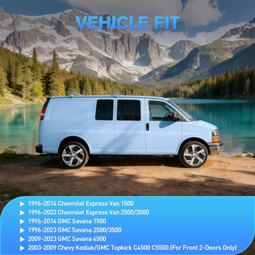 Nilight in-Channel Window Visors for 1996–2026 Chevy Express Van 1500/GMC Savana 1500, Vent Window Deflectors Rain Guards, Fresh Air in Rainy Weather, Highway Wind Noise Reduction-2PCS - color: 1996-2014 Chevy Express Van 1500