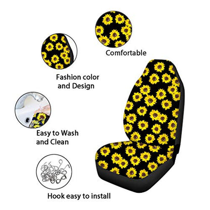 Trendy Leopard Animal Print Car Front Seat Covers Set of 2 Wild Cheetah Pattern Vehicle Seat Protector Car Covers for Cars Sedan SUV - color: Brown Leopard Printed