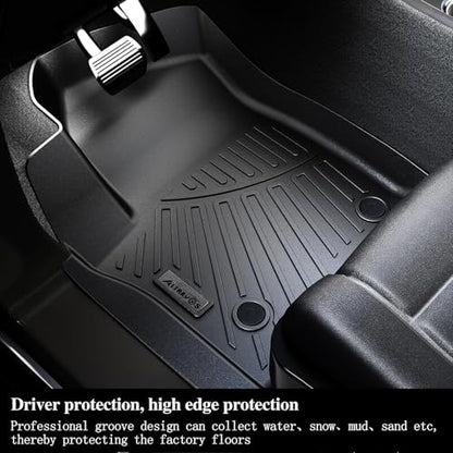 2 Rows Floor Mats for 2025 Nissan Armada 7 and 8 Passenger Models,TPE All Weather Protection Car Floor Liners Accessories | Front & Second Rows, 3-Pc - size: 2025 Armada Floor Mats