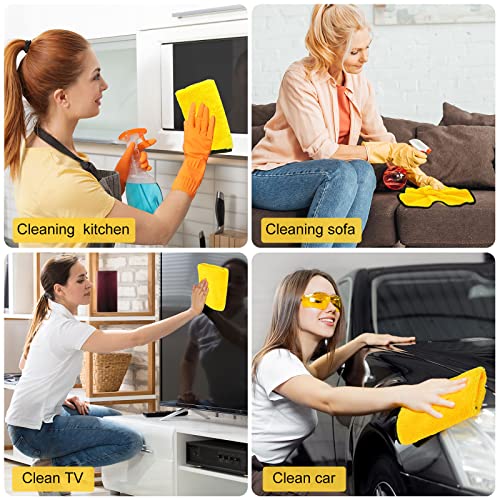 Tallew 40 Pcs Microfiber Towels:16"x16" Microfiber Drying Towels Bulk Micro Fiber Car Cleaning Cloth for Cars Drying Washing Polishing Office Windows Cleaning Household Supplies (Yellow) - color: Yellow