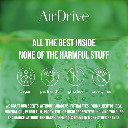 Car Air Freshener Skyfall – Floral Aroma Diffuser, Long-Lasting Lavender & Vanilla Hanging Oil Diffuser with Wooden Cap, Non-Toxic Rearview Mirror Accessory, Made in USA