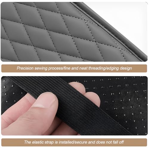 Car Center Console Cover, Leather Vehicle Armrest Seat Box Cushion Pad with Storage Bags, Waterproof Automotive Middle Console Protector, Universal for SUV RV Truck (Gray) - color: Gray