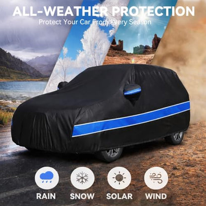 Car Cover Compatible with Honda CR-V,10-Layer Car Cover Waterproof All Weather,Full Exterior Cover with Cotton Lining,Sun Rain UV Dust Snow Protection with Door Zipper,Fit for 1995-2025 - size: Custom Fit for Honda Cr-v