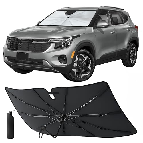 [2026 Upgraded] Econour Premium Windshield Umbrella Sun Shade | Foldable Car Window Shade for Front Windshield | Sun Blocker Visor Extender | Heat Protection for Sedans, SUVs, Trucks | Medium 57"x33" - size: Medium