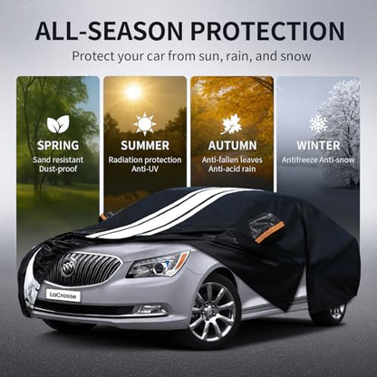 Car Cover Custom Fit for Buick Lacrosse Outdoor/Indoor Full Car Cover, with Towel/Dust Bag. All Weather Waterproof Rain Snow UV Sun Protector. - size: Custom Fit Buick LaCrosse
