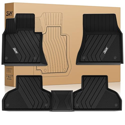 3W Floor Mats Custom Fit for BMW X5 (F15) 2014-2018 / BMW X6 (F16) 2015-2019, All Weather TPE Floor Liner 1st & 2nd Row Accessories Car Mats - style: 3) X5 2014-2018 | X6 2015-2019 | Floor Mats