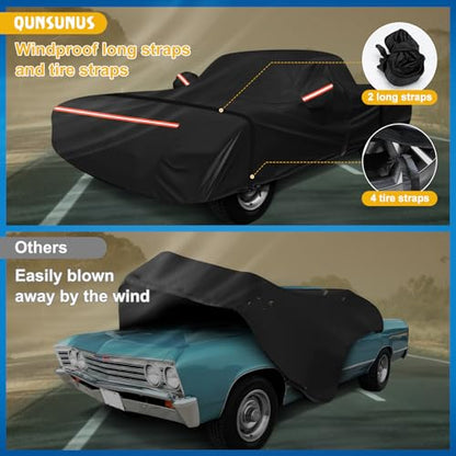 QUNSUNUS Car Cover for Chevrolet El Camino 1964-1967 and 1978-1987, Outdoor Waterproof Car Cover with Zipper, All Weather El Camino Car Covers with Wind, Sun, UV and Dust Protection - color: for Chevrolet El Camino