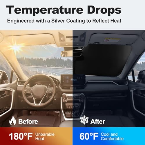 for 2019-2026 Toyota RAV4 - Premium Sunshade for Ultimate Heat & UV Protection, Foldable Front Windshield Sun Shade for SUV Crossover, TRD Off-Road, LE XLE XSE Hybrid Adventure Accessories - size: for Toyota RAV4 2019-2026