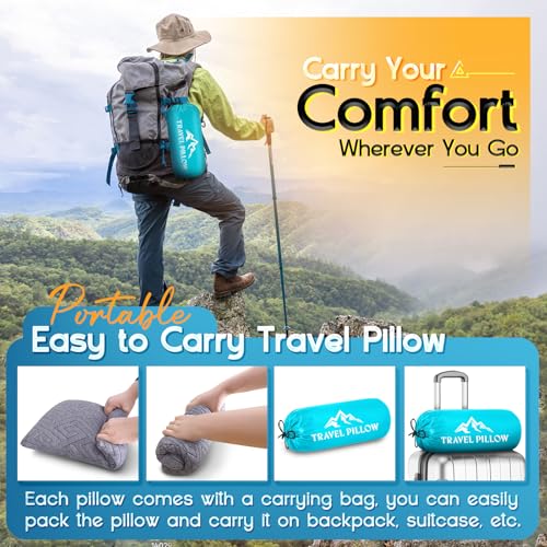 1 MIDDLE ONE Travel Pillow for Sleeping Camping, Memory Foam Small Pillow with Breathable Cover for Backpacking, Airplane, Car (17.5 x 12 Inch) - size: 17.5 x 12 Inch
