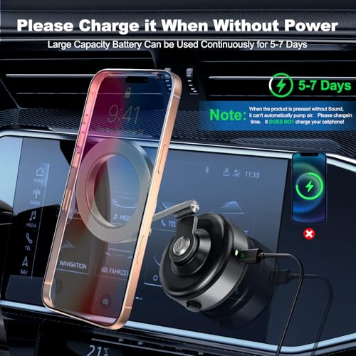 Generic Electric Vacuum Magnetic Suction Phone Holder, 360 Rotating, Universal Compatibility, Phone Mount for iPhone 16/15/14/13/12, Car/Mirror/Shower