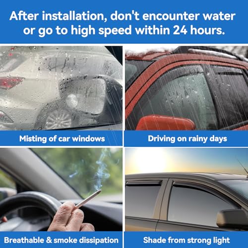 in-Channel Window Rain Guards for 2016-2023 Toyota Tacoma Double Cab/Crew Cab, Window Visor Guard Vent Wind Shade Deflector Rain Shield Protector Sun Visor,Outside-Mount, 4 Pieces, 4 Full-Size Door - size: 16-23 Tacoma Double Cab in-Channel