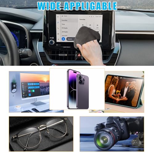Ohleats Car Screen Cleaner, Microfiber Auto Screen Cleaning Pad, Foldable Touch Screen Cleaner Cloth for Vehicle Dashboard LCD Display, Interior Car Accessories - color: Square,1Pcs