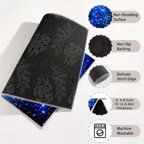 Universal Car Trunk Mat 29" x 39", Blue Starry Sky All Weather Trunk Protection Cargo Liner,Durable Cargo Mat Rear Trunk Liner, Stylish Vehicle Interior Accessories Suitable for Most Car Models - color: Blue Starry Sky