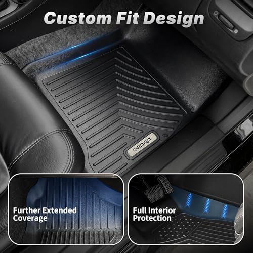 OEDRO Floor Mats Fit for 2013-2018 Hyundai Santa Fe GLS/Limited/Limited Ultimate/SE/SE Ultimate & Santa Fe Sport Base/2.0T/2.0T Ultimate 5-Seater TPE All Weather Custom Fit Floor Liners Car Mats Black - style: 13-18 Santa Fe 1st & 2nd Row