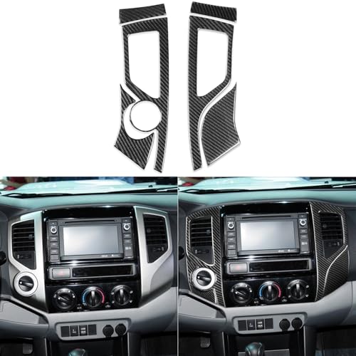 NVCNX Real Premium Carbon Fiber for Toyota 2nd Gen Tacoma Accessories 2012-2015 2013 2014 Car Dash Center Air Vent Panel Cover Interior Trim Thick Overlay Sticker Decal 6PCs - Style A - color: Dash Center Air Vent Panel Trim A - for 2012-2015
