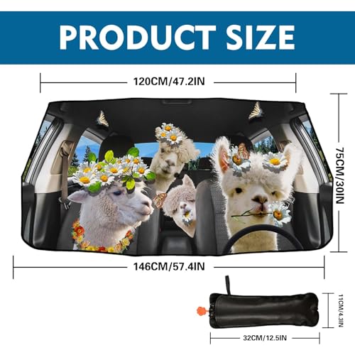 Car Windshield Sun Shade Umbrella Alpaca Foldable Car Umbrella Sunshade Cover for Most Vehicles Keep Vehicle Cool - color: Alpaca