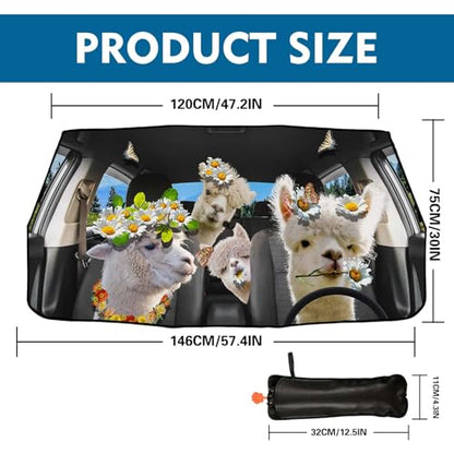 Car Windshield Sun Shade Umbrella Alpaca Foldable Car Umbrella Sunshade Cover for Most Vehicles Keep Vehicle Cool - color: Alpaca