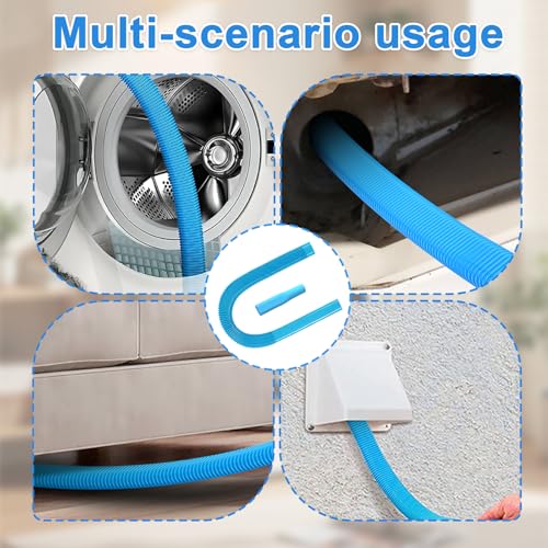 Upgraded Dryer Vent Cleaner: Universal Vacuum Hose Kit Attachment for Lint Removal Fits All Vacuums Cleaner Dryer Cleaning Tools for Clogged Ducts (Blue) - color: Blue